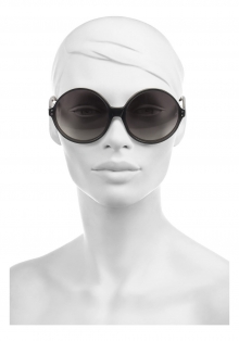 Oversized round-frame acetate sunglasses