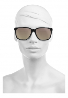 D-frame acetate and metal mirrored sunglasses