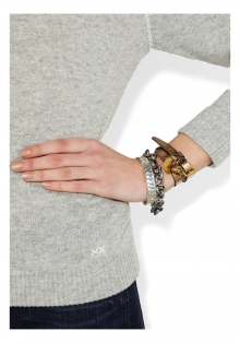 Glossed-watersnake and Swarovski crystal wrap bracelet