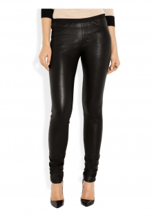 Stretch-leather leggings-style pants