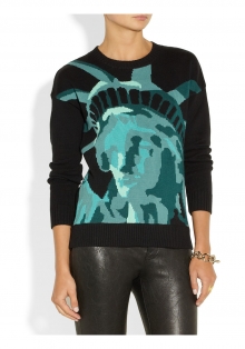 Statue of Liberty intarsia cotton sweater