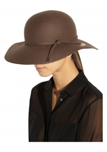 Wool-felt wide-brimmed hat