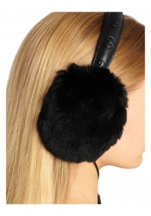 Rabbit and leather earmuffs