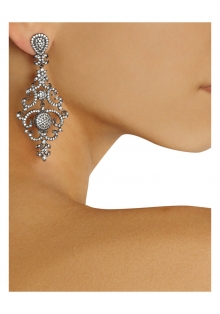 Rhodium-plated cubic zirconia earrings