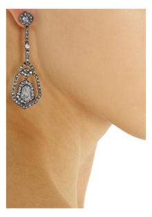 Rhodium-plated crystal earrings