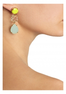 Island gold-tone crystal earrings