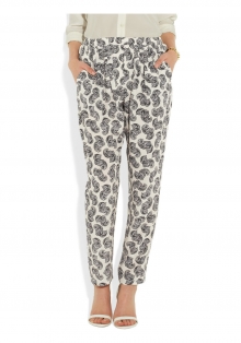 Christine African floral-print silk tapered pants