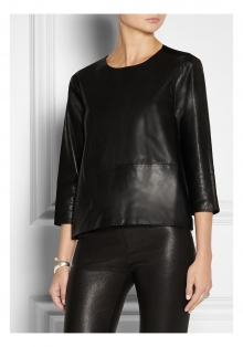 Khamisi leather and silk top
