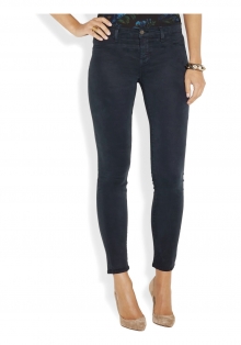 485 Luxe Sateen mid-rise skinny jeans