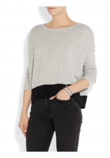Two-tone cashmere sweater