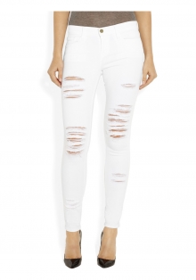 Le Skinny de Jeanne distressed mid-rise skinny jeans