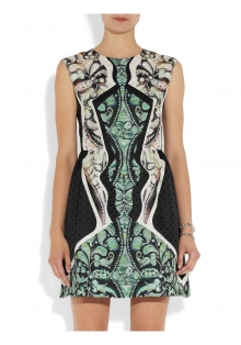 Alexa printed silk-jaquard dress