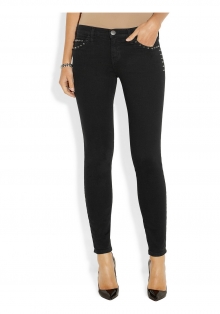 The Ankle Skinny studded low-rise jeans