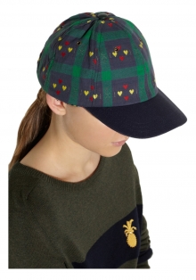 Hearts Zilla leather-trimmed embroidered cotton cap
