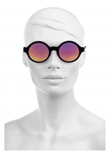 Frieda round-frame mirrored acetate sunglasses
